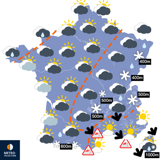 Carte de température France