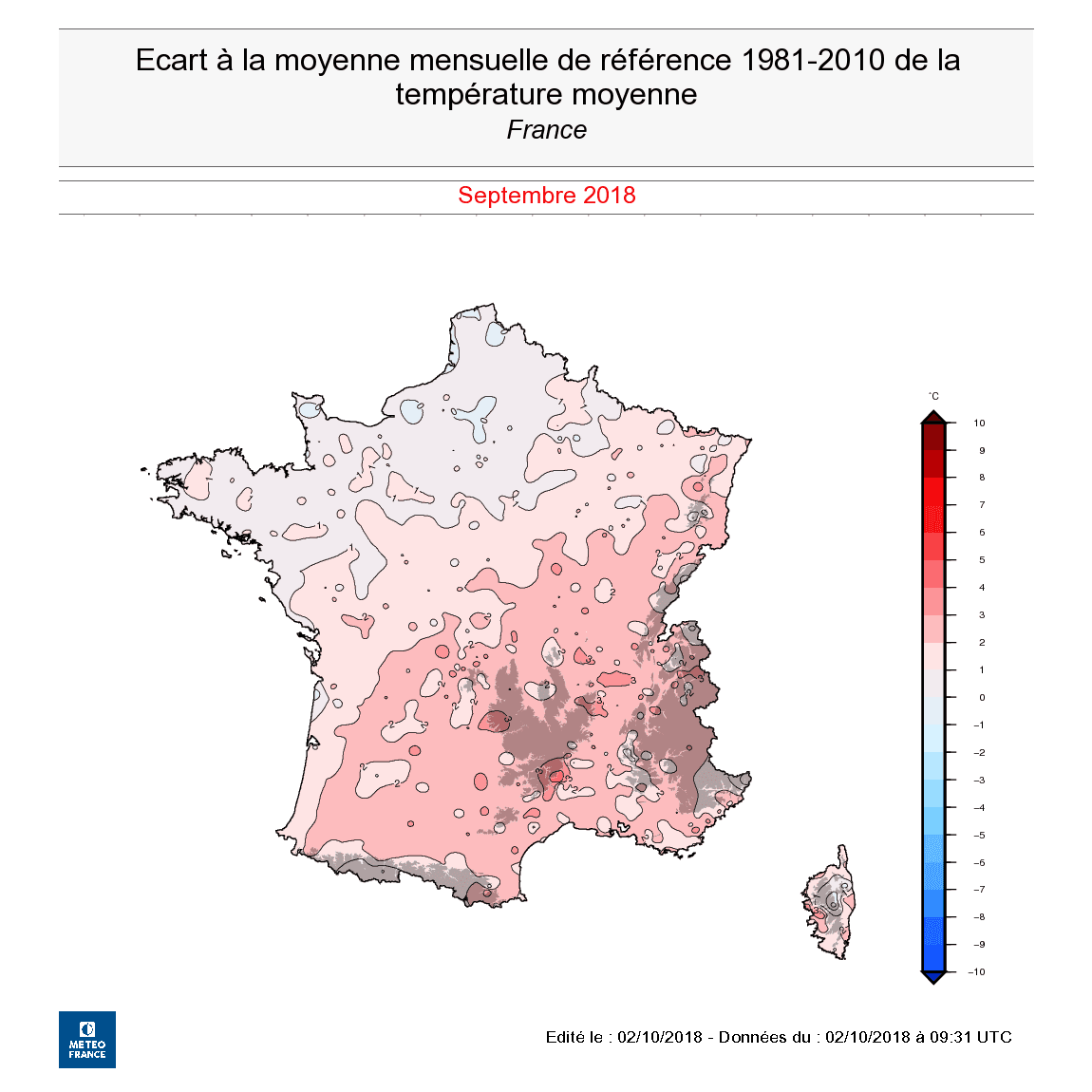 Image d'illustration pour Bilan de septembre 2018 : exceptionnellement sec et ensoleillé
