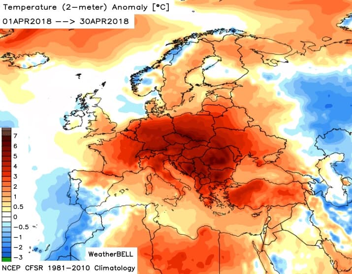 Image d'illustration pour Le mois d'avril le plus chaud des mesures en Europe