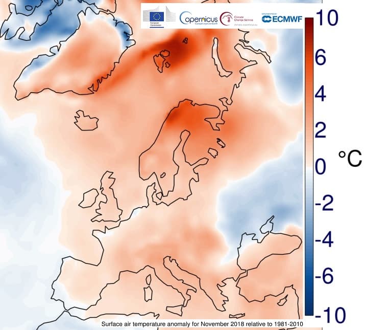 Image d'illustration pour Novembre 2018 plus chaud que la normale dans le Monde