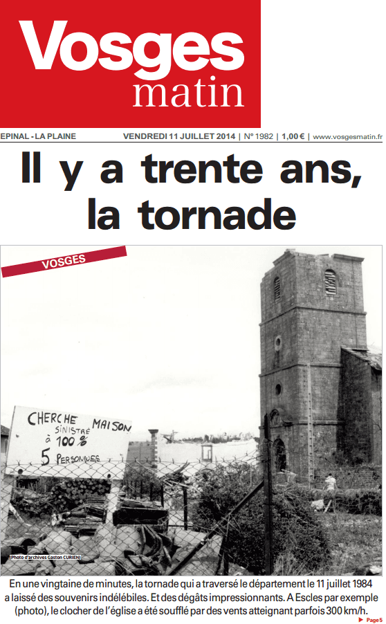 Image d'illustration pour Les terribles orages des 11 & 12 juillet 1984 en France et en Allemagne