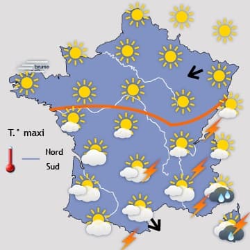 Image d'illustration pour Chaud soleil au Nord & orages par le Sud pour le pont du 8 mai