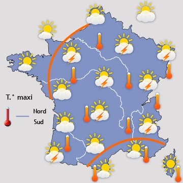 Image d'illustration pour Météo du 14 juillet : chaud et tournant à l'orage