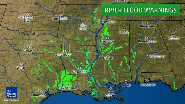 Image d'illustration pour Inondations et tornades sur le Sud des Etats-Unis