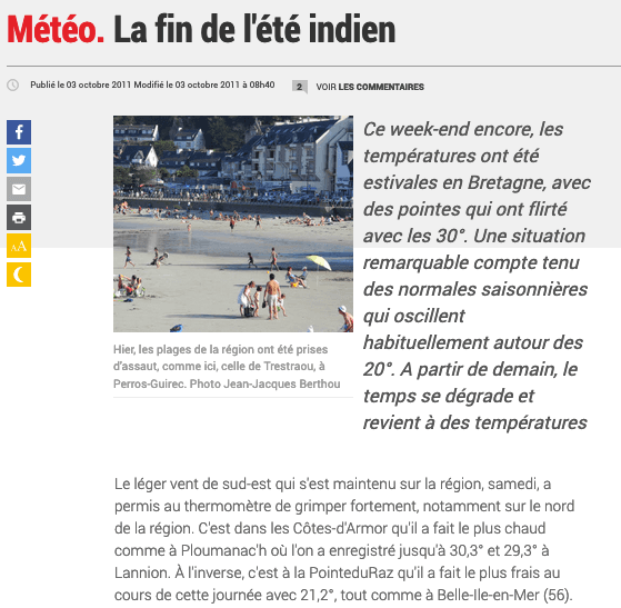 Image d'illustration pour Retour des fortes chaleurs : peut-on parler d'été indien ? 