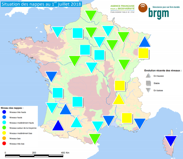 Image d'illustration pour Bulletin de niveaux des nappes phréatiques au 1er juillet