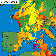 Image d'illustration pour Orages et épisode méditerranéen clôturant la canicule du 7 au 9 août