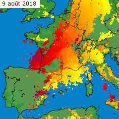 Image d'illustration pour Orages et épisode méditerranéen clôturant la canicule du 7 au 9 août