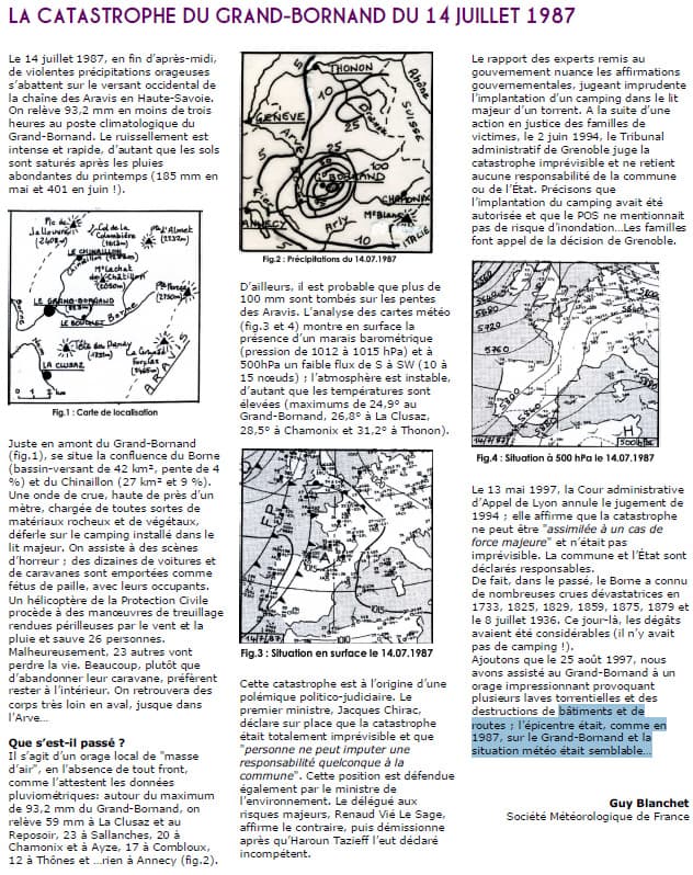 Image d'illustration pour Orage diluvien et crue éclair meurtrière au Grand Bornand le 14 juillet 1987
