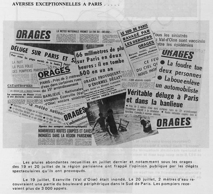 Image d'illustration pour Orage diluvien sur Paris et l'Ile de France les 19 & 20 juillet 1972