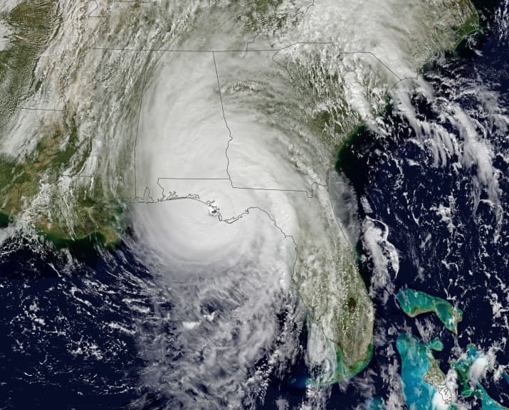 Image d'illustration pour L'ouragan Michael frappe le sud des Etats-Unis mercredi