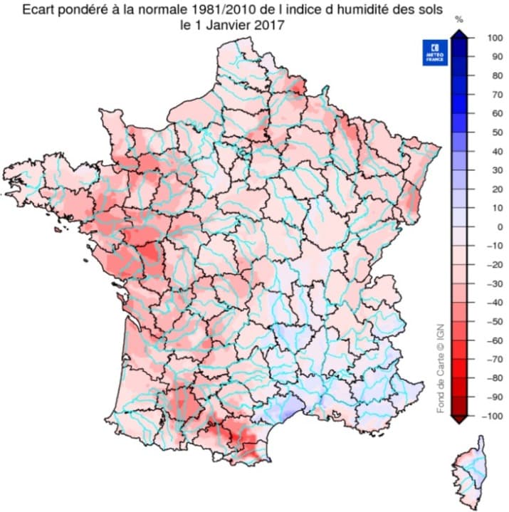 Image d'illustration pour Les déficits pluviométriques se prolongent