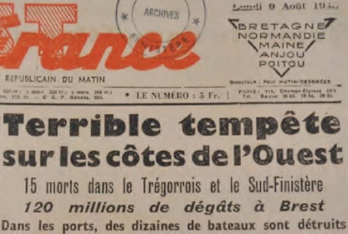 Image d'illustration pour Tempête meurtrière en plein été les 7 / 8 août 1948