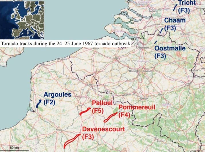 Image d'illustration pour Tornades de juin 1967 sur le Nord de la France et le Benelux